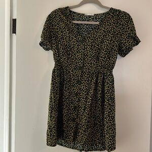 Ciao! Lush lemon print mini dress size small.